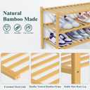 Smiry Shoe Rack, 5 Tier Thick Bamboo Shoe Organizer, Stackable Free Standing Wooden Shoe Storage Shelf for Closet, Entryway, Front Door Entrance, Natural