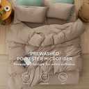 Bedsure Duvet Cover Queen Size with Fitted Sheet - 4 Pieces Prewashed Cotton-Like Polyester Extra Soft Bedding Set, Includes 1 Duvet Cover 90x90 Inches, 2 Pillow Shams, 1 Fitted Sheet, Light Brown