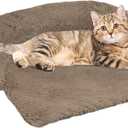 Calming Dog Bed Fluffy Plush Dog Mat for Furniture Protector with Removable Washable Cover for Large Medium Small Dogs and Cats (XS(31x23.5x5), Camel)