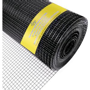 48in x 100ft 1 inch Hardware Cloth 16 Gauge Black Vinyl Coated Welded Wire Fence Wire Mesh Roll Rabbit Wire Chicken Wire Fencing Gopher Wire Cloth Garden Fence Poultry Netting Rodent Wire