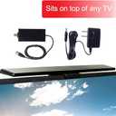 GE Amplified HD Digital TV Antenna, Long Range Smart TV Antenna, Easy Mount on Top of TV Design, Supports 4K 1080P HDTV VHF UHF, Indoor Amplified Signal Booster, 5ft Coax HDTV Cable/AC Adapter, 37075