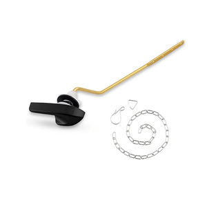 iFealClear Universal Brass Toilet Tank Flush Lever Handle, Side/Angle Mount Toilet Handle Compatible with Kohler K-GP30324-CP, Stainless Steel Flapper Chain, Matte Black