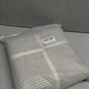 MWL Toy Striped Duvet Cover Set Queen Size 3 Pcs Breathable Durable 100% Washed Cotton Comforter Cover for All Seasons Chic Linen Like Textured Bedding Set (Light Brown White Pinstripes, Queen)