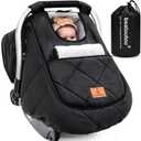 Beatoutou Winter Baby Car Seat Cover, Beatoutou Waterproof Winter Infant Carseat Canopy for Boys Girls, Cold Weather Warm Car Seat Covers for Babies, Keeps Babies Warm and Cozy (Black)