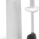 Joseph Joseph Flex 360, Advanced Smart Toilet Brush and Storage Holder Set with Anti-drip, Anti-Clog, Triple-Action Replaceable Brush Head - White