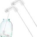 Honeydak 2-Pack 30 Inch Carboy Brush, Nylon & Steel, L-Shape, Clear, 76cm, Wine Making & Beer Brewing, Glass Carboy Cleaning Brush