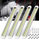 12v LED Interior Light BarCT CAPETRONIX 120LEDs 1500LM 8W DC 12 Volt led Strip Lights with ON/Off Switchfor Enclosed Cargo Trailer, Car RV Van Truck Lorry Camper Boat Caravan Motorhome (4Pack)