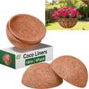 Halatool 4 Pack 18 Inch Coco Liners Natural Coconut Liners for Planters Round Hanging Basket Liner for Flowers Vegetables Balcony Garden Patio Porch Home Decor