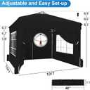 SANWAY 10x10 Pop Up Canopy Tent with Sidewalls x 4 Easy Setup Canopy Tent, Waterproof, UV-Resistant, Portable with Carry Bag for Outdoor Events, Camping, and Backyard Parties Black