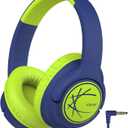 iClever Kids Headphones with Cord, 85dBA Safe Volume Wired Headphones for Kids, Stereo Sound Foldable Adjustable, 3.5mm Jack, Over Ear Child Headphone for School/Boys/Girls/iPad/Tablet/Travel, Green