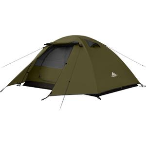 Forceatt Camping Tent 2/3/4 Person, Professional Waterproof & Windproof Lightweight Backpacking Tent Suitable for Outdoor,Hiking,Camping, Mountaineering and Travel (2 people-Army green)