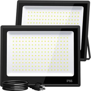 XXBSAZ LED Flood Light Outdoor, High Power Commercial Work Light, IP66 Waterproof, 6500K Daylight, Security Stadium Lights for Parking Lots, Workshop，Warehouses, （150 Watts）