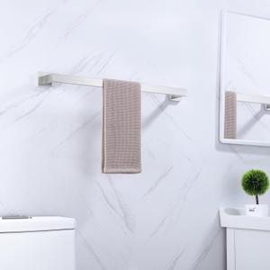 Bath Towel Bars 2 Pack Brushed Nickel Bathroom Towel Rail Square Towel Racks Kitchen Towel Holders Stainless Steel Wall Mount Towel Hanger Towel Rods