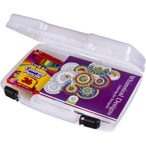 ArtBin 8017AB 17 inch Quick View Carrying Case, Portable Art & Craft Organizer with Handle, [1] Plastic Storage Case, Translucent