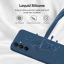 GiiYoon Silicone Case Compatible with Samsung Galaxy A15, Full Body Silky Soft Touch Phone Case with Camera Protection, Shockproof Cover with Microfiber Lining, Blue