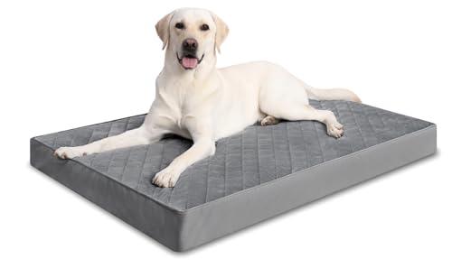 NUPIDA Orthopedic XL Dog Beds Large Sized Dog Waterproof Pet Bed for Crate with Removable Washable Cover and Non-Slip Bottom, 41x27 Inch, Dark Gray