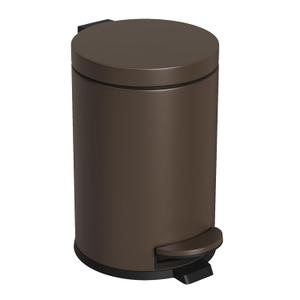 Cesun 1.2 Gallons Small Brown Trash Can, Bathroom Garbage Can with Lid and Foot Pedal, Mini Round Wastebasket for Bathroom, Bedroom, Office, 4.5 Liters / 1.2 Gallons, Brown