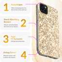 LONLI Hue - Champagne Gold Diamond Facet Sparkling Phone Case for iPhone 15 - [Sparkle Glow Finish, Luxe Glitter Protection] - [360 Shock-Absorbent Bumper] - for iPhone 15