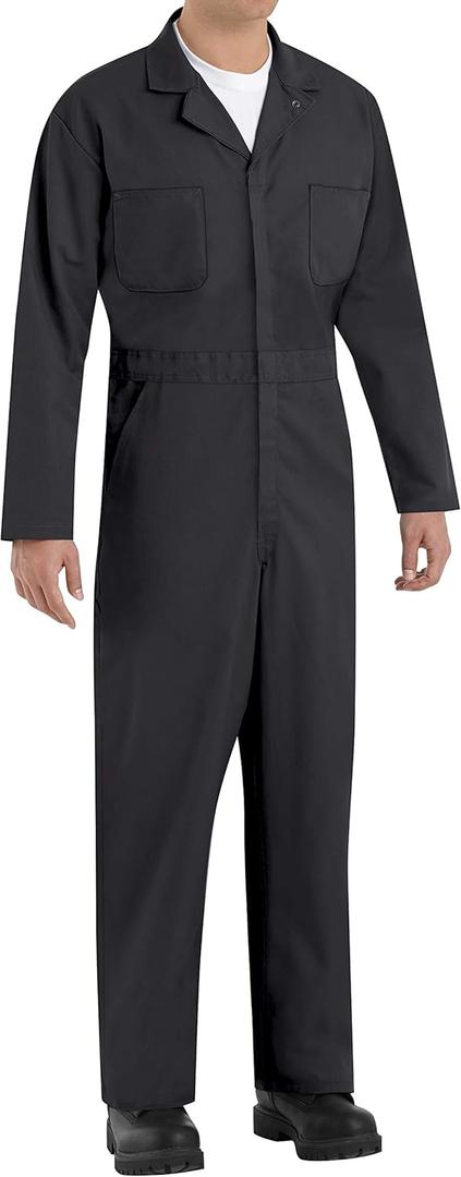 Red Kap Men's Twill Action Back Coverall (54 Tall, Black)