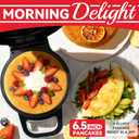 SugarWhisk Flip Pancake Maker Machine, Ceramic Coated Pancake Pan for 6.5 Inch Pancakes, Omelette, Crepe & Quesadilla, Frittata, Double Sided Omelette Pan Nonstick, Pale Blue