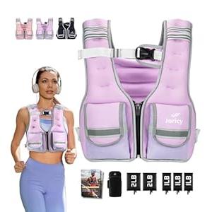 Adjustable Weighted Vest Women Men 17-24lb Vest with 5 Ironsand Weights, Body Weight Vest Weighted Vest Woman Adjustable Weights for walking Running Strength Training Workout Purple