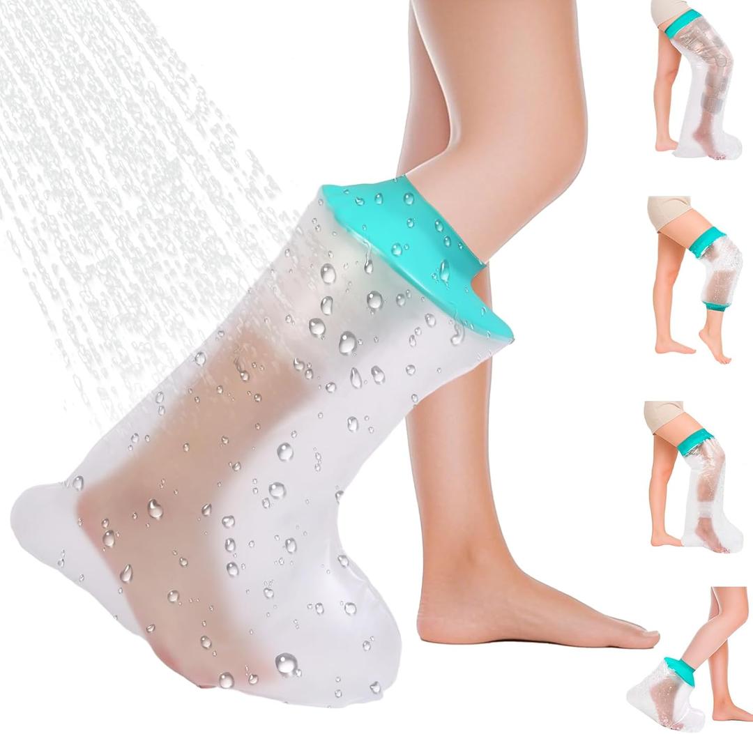 Waterproof Leg Cast Cover for Showering, Reusable Shower Sleeve for Leg After Surgery, Watertight Non-Slip Adult Fracture Protector Bag, Watertight Adult Cast Protector for Calf/Ankle/Wound/Bandages (1PK)