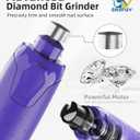 Casfuy Dog Nail Grinder Quiet - (45db) 6-Speed Pet Nail Grinder with 2 LED Lights for Large Medium Small Puppy Dogs/Cats, Professional 3 Ports Rechargeable Electric Dog Nail Trimmer with Dust Cap (Purple)