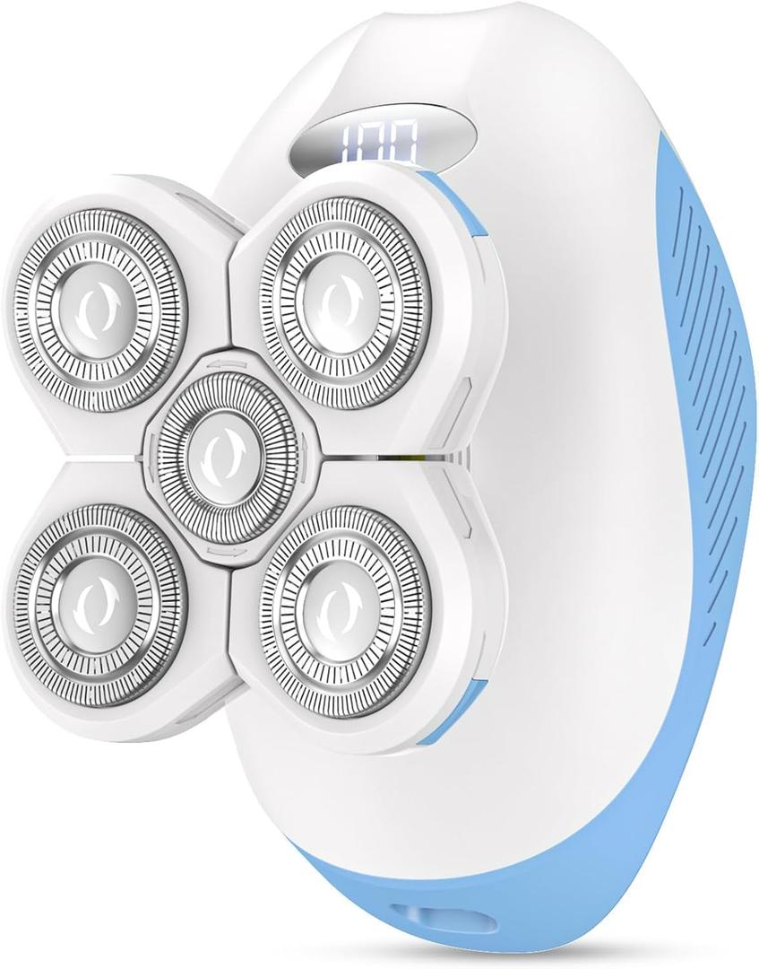 Electric Razors for Women,Electric Shaver for Women Leg,Rechargeable Painless Shaver for Body Hair,Anti-Slip Cordless Waterproof Wet Dry Trimmer, Smooth Close Shave for Underarms Bikini(Light Blue)