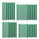 Chanzon 20 Pcs Double Sided PCB Board (4 Sizes - 2X8 3X7 4X6 5X7) Tinned Through Holes FR4 Prototype Kit Printed Circuit Universal Perfboard for DIY Soldering Project Compatible with Arduino Kits