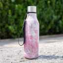 BJPKPK Insulated Water Bottles, 18 oz Stainless Steel Metal Water Bottle with Strap, BPA Free Leak Proof Thermos, Mugs, Flasks, Reusable Water Bottle for Sports& Travel, Blossom