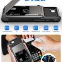 TOPAUX for iPhone 17e 16e Wallet Case Hold 1 to 5 Credit Card Holder Flip Cover ID Slot Back Pocket Compartment Dual Layer Shockproof TPU Bumper Anti-Scratch Protective Hard Shell Gunmetal