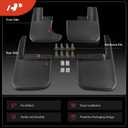A-Premium Mud Flaps Compatible with Jeep Gladiator 2020 2021 2022 2023 2024, No Drilling Required Mud Guards with Hardware Accessories, Set of 4 Front and Rear