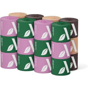 Amazon Aware 100% Bamboo 3-Ply Toilet Paper, Unscented, 24 Rolls, FSC Certified, 350 Sheets, 8400 Count, Pack of 24, Plastic-Free
