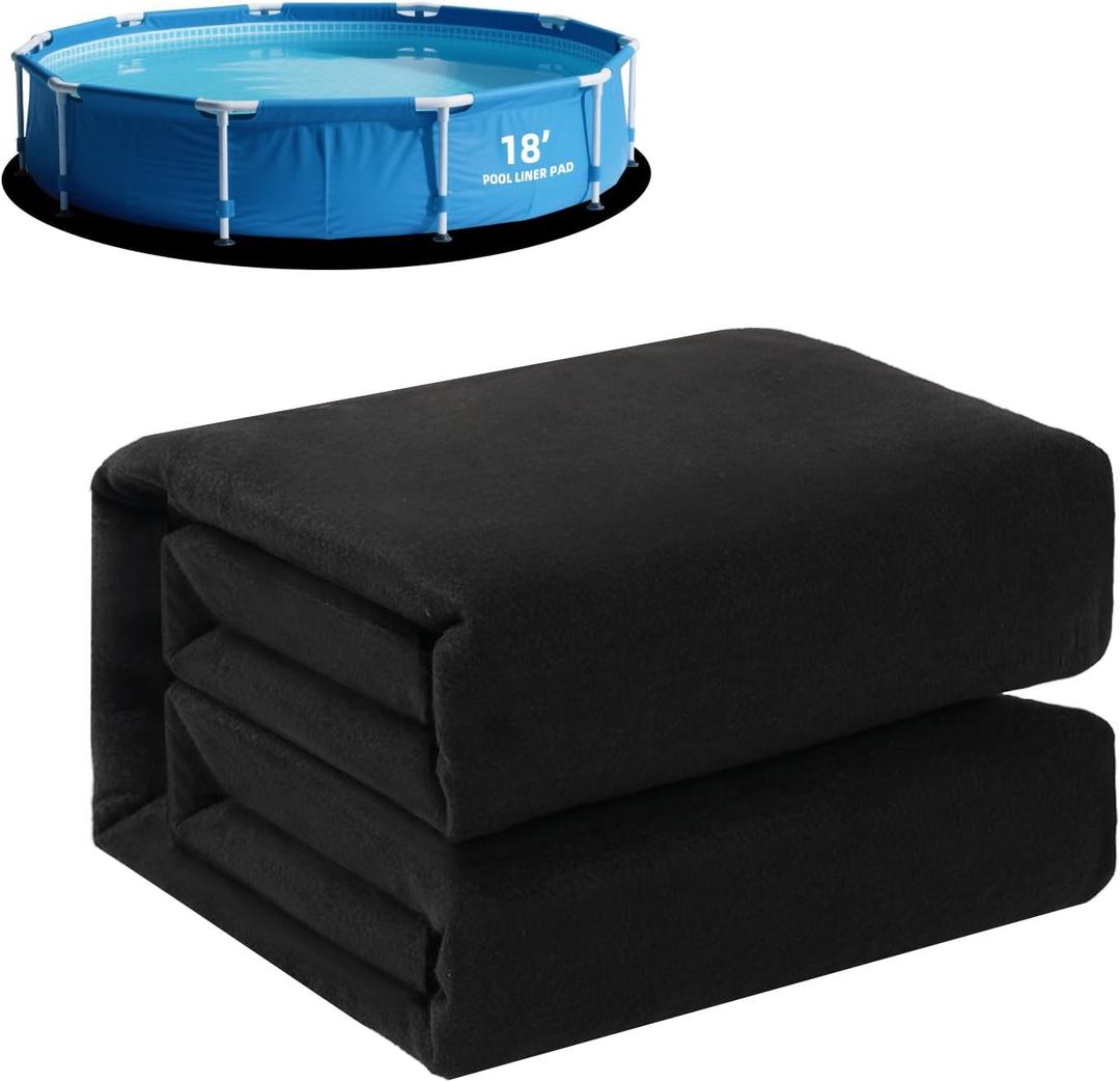 Upgrade Thicken 18ft Round Pool Liner Pad for Above Ground Pool, 300g/㎡ Seamless Swimming Pool Mat, Under Pool Padding, Puncture Protection, Extend Liner Life, Durable Geotextile Material Eco-Friendly