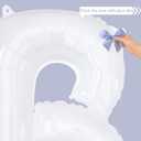 White Bride Balloons 40 inch with Ribbon Bows for Bridal Shower Bride to Be Bachelorette Party Decorations Wedding Engagement Party Dcor (Blue)