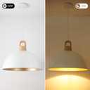 Generies 18'' Large Dome Pendant Lights for Kitchen Island, Farmhouse Modern Pendant Light Fixtures, White and Gold Wooden Adjustable Ceiling Hanging Lighting for Dining Room Bar Foyer Hallway