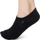 Leotruny Womens 6 Pairs Bamboo Mesh Design Low Cut Non Slip No Show Socks (9.5-12, C01-black)