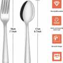 Unokit 24-Piece Spoons and Forks Set Silverware Set - Forks and Spoons Food Grade Stainless Steel Silverware for Home, Kitchen and Restaurant, 12-Fork and 12-Spoon, Mirror Polished&Dishwasher Safe