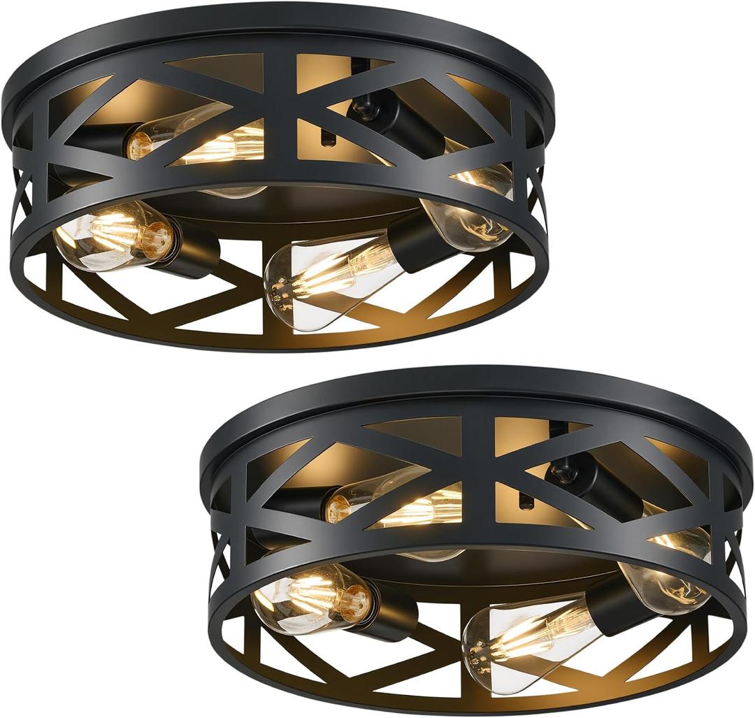 VONLUCE Flush Mount Ceiling Light 15", 4-Light Hallway Light Fixture, 2 pcs