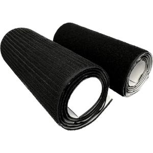 18cm (7' inch) Ultra Wide 1 Meters Long (1.09 Yards) Self Adhesive Hook and Loop Strips Set with Super Sticky Glue Nylon Fabric Fastener Black