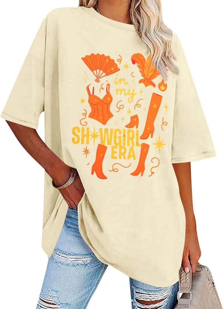Oversized Country Music Shirts Women in My Music Era Tshirts Concert Lovers Gifts Casual Short Sleeve Tees (Yellow, XXL)