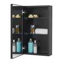 Fundin Medicine Cabinet 14 x 24 inches Mirror Size, Recessed or Surface Mount, Black Aluminum Bathroom Wall Cabinet with Mirror and Adjustable Shelves.