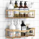 EUDELE Shower Caddy 2 Pack, Adhesive Organizer for Bathroom Storage, Home Decor & Kitchen, No Drilling, Rustproof Stainless Steel Shelf, Bathroom Decor Sets (Rose Gold)