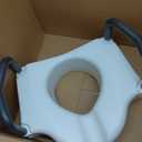 Drive Medical 2-in-1 Raised Toilet Seat with Removable Padded Arms - Elevated Bathroom Safety Support - Secure Locking Attachment - Easy Height Assistance - Durable Construction, Standard Toilets