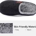 ULTRAIDEAS Men's Fuzzy Scuff Slippers Comfy Winter Warm Indoor House Shoes Fur Lined (11-12, Knit Dark Grey)