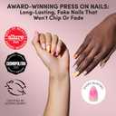 Glamnetic Press On Nails - Short Almond Fake Nails with Tropical 3D Nail Art | Salon Quality Vacation Nails | Sunset Tide |15 Sizes - 30 Nail Kit with Glue