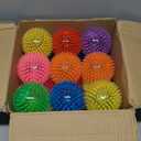 UZLU 18 Pcs 3.5 in Squeaky Dog Toy Balls Dog Chew Toy for Teething Durable High Bounce TPR Fetch Spike Balls 9 Colors Water Toy for Small Medium Large Dog Aggressive Chewers Clean Teeth and Training