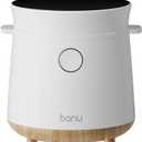 Banu Mini Low Carb Rice Cooker Japanese Low Carb Rice Cooker 3 Cups (white rice), 1 Cup (Low carb rice) Uncooked with Stainless Steel Steamer, Rice Maker Low Sugar Rice Function, 24H Delay Timer & Auto Keep Reduce One-Touch Cooking - White