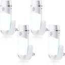 Enhon 4 Pack 4 in 1 LED Rechargeable Plug in Flashlights, LED Emergency Lights for Power Failure Emergency, Plug in Power Outage Light with Motion Detection for Stairs, Hallway, Power Failure