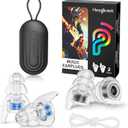 Hearprotek Concert Ear Plugs, 2Pairs Reusable high Fidelity Musician Ear Plugs for Concerts Loud Music-Noise Reduction Ear Protection earplugs for Rave,Festival,Music,Tinnitus Relief (Blue+black)